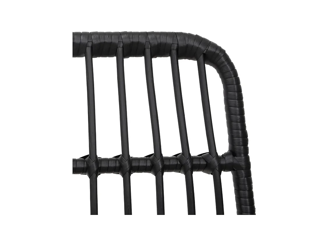 Eden Prairie  Ensemble à manger de jardin 3 pcs Noir Résine tressée