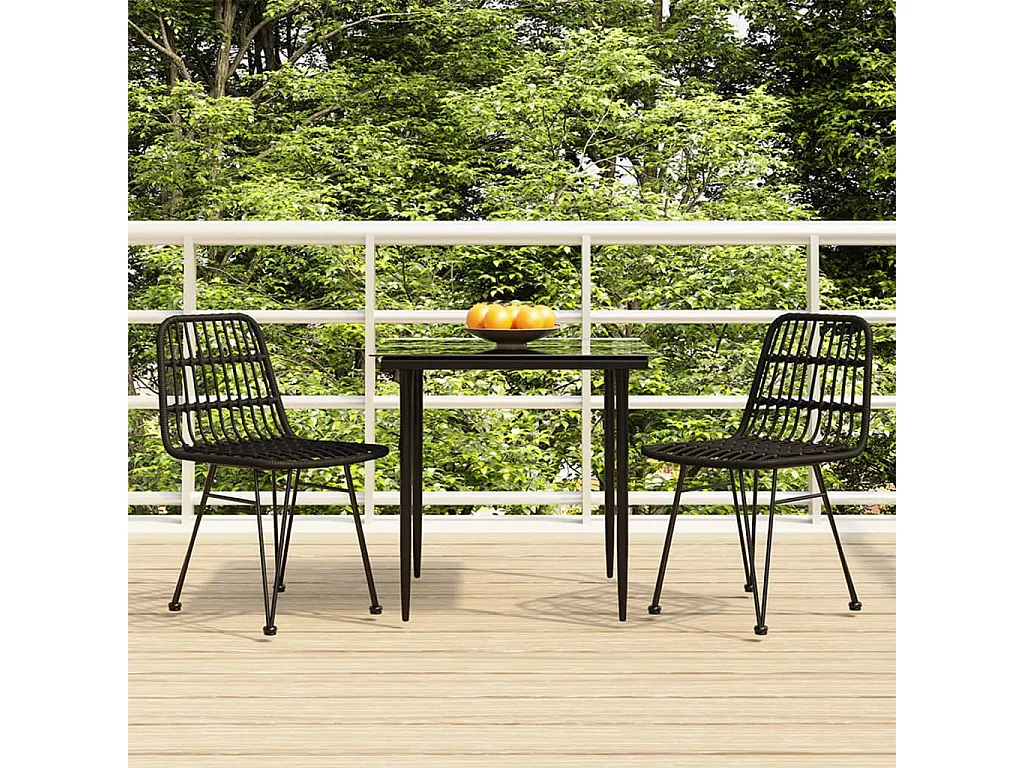 Eden Prairie  3-delige Tuinset poly rattan zwart