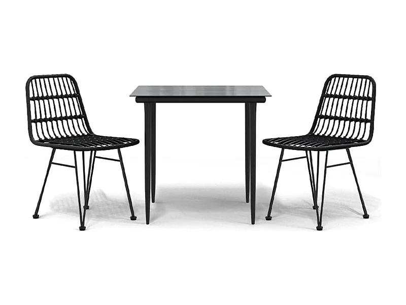 Eden Prairie  3-delige Tuinset poly rattan zwart