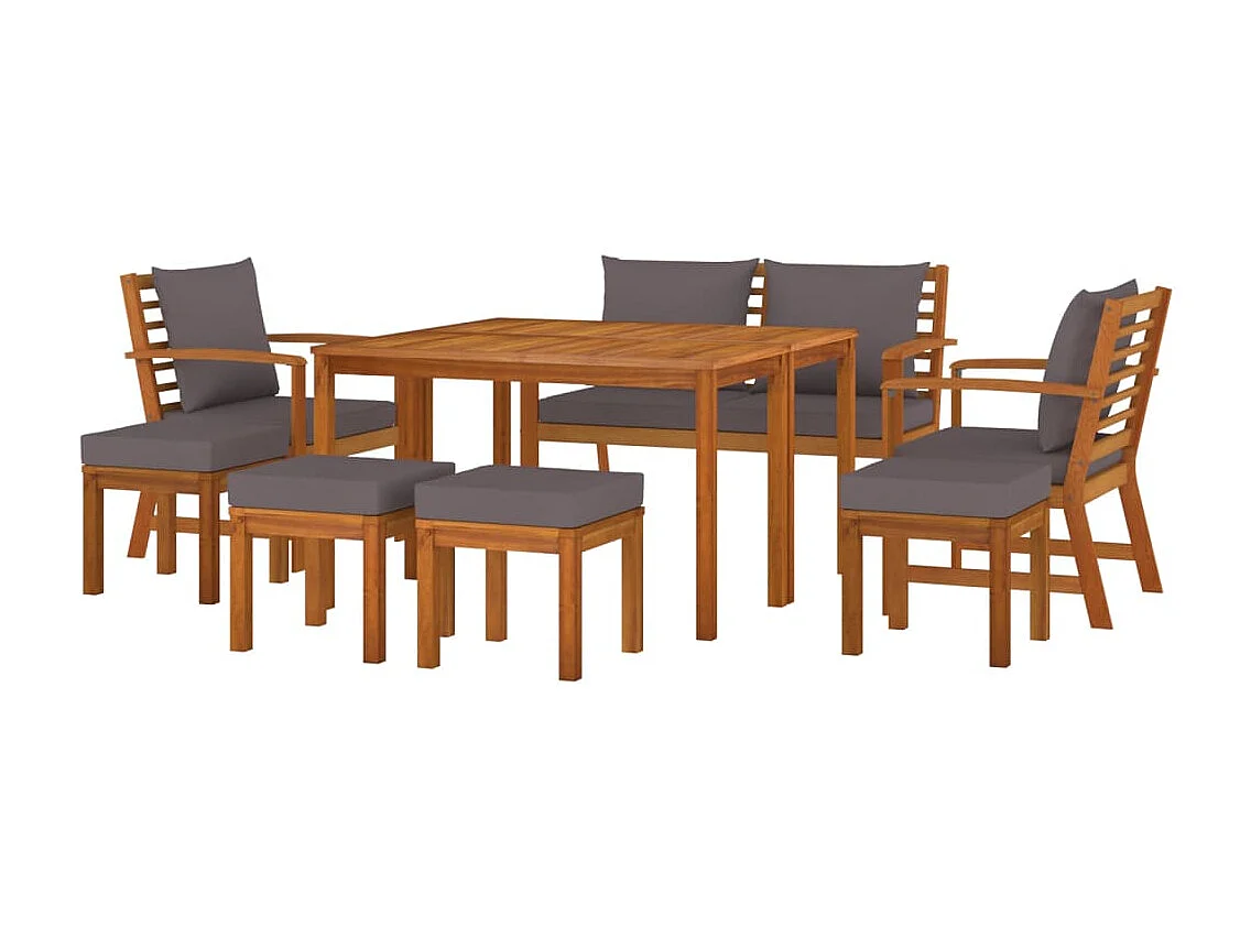 Talence  Ensemble à manger de jardin coussins 9 pcs Bois acacia