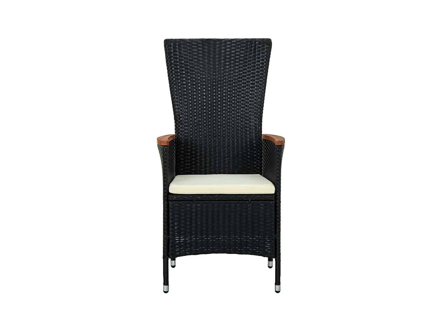 Zeldrik  Ensemble à manger de jardin avec coussins 5 pcs Noir