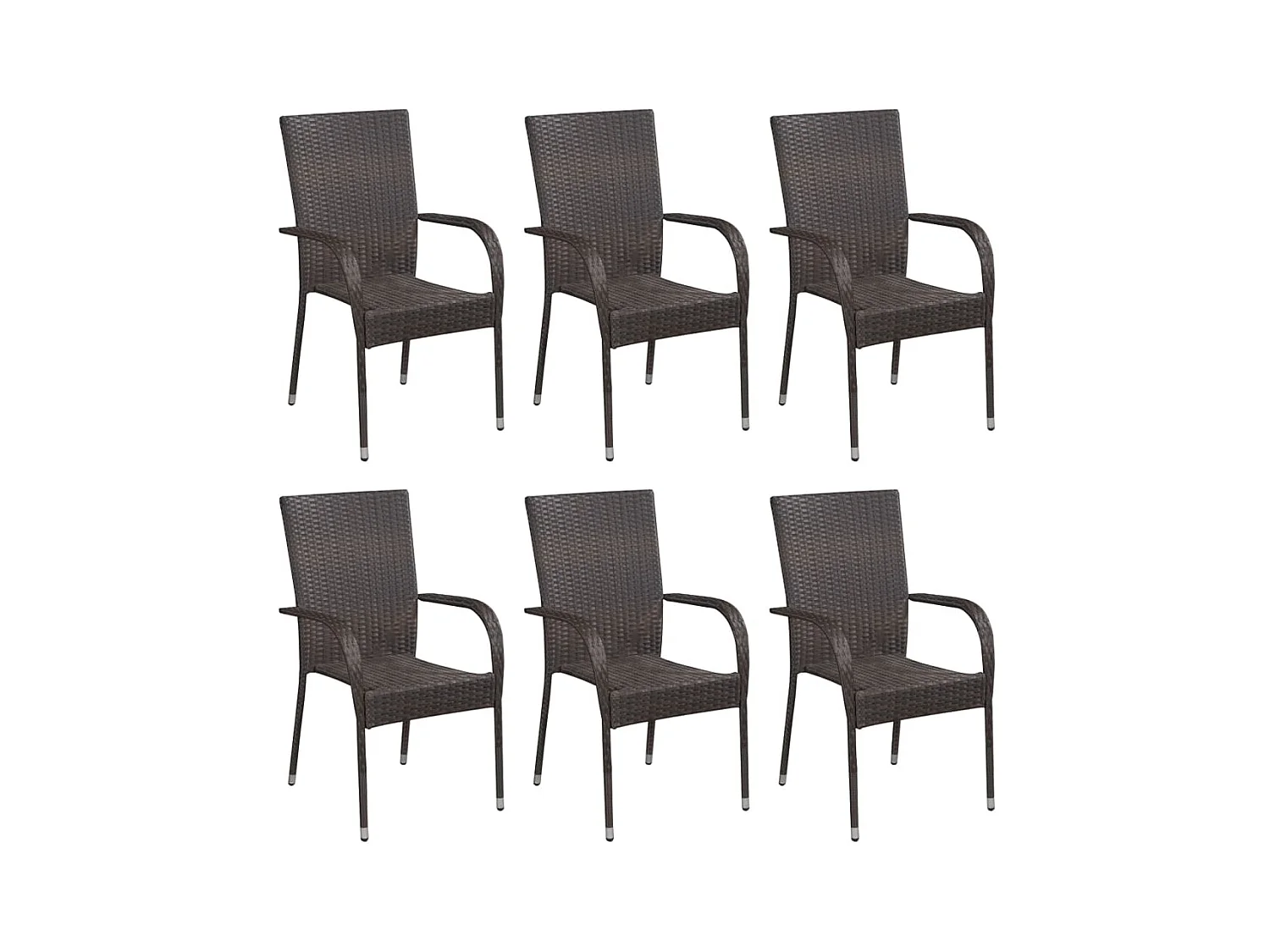 Eric Cole  Set de muebles de comedor de jardín 7 piezas de ratán marrón