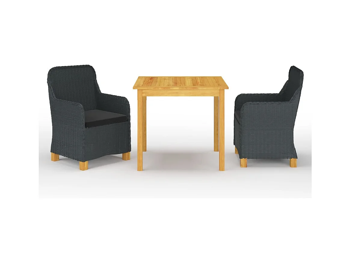 Svogerslev  Ensemble à manger de jardin 3 pcs Gris foncé