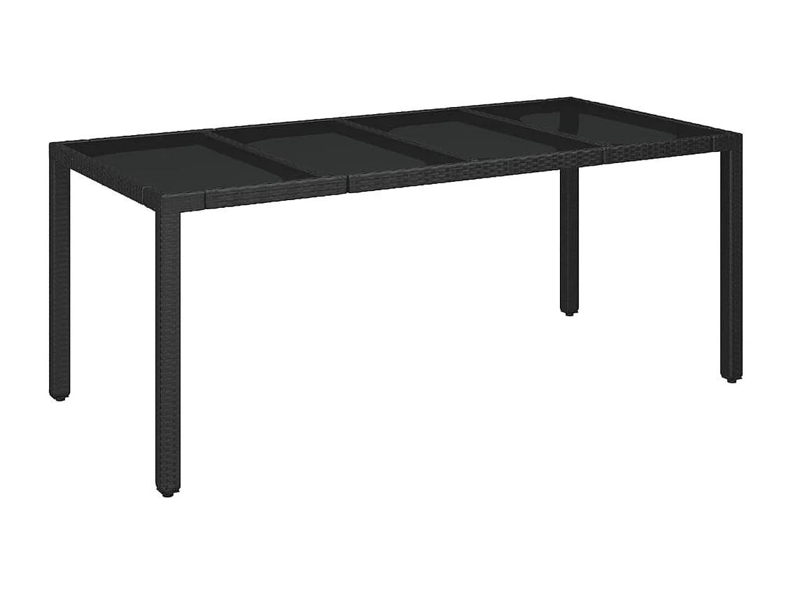 Marco Gianluca  Set de comedor de jardín 9 pzas y cojines ratán sintético negro