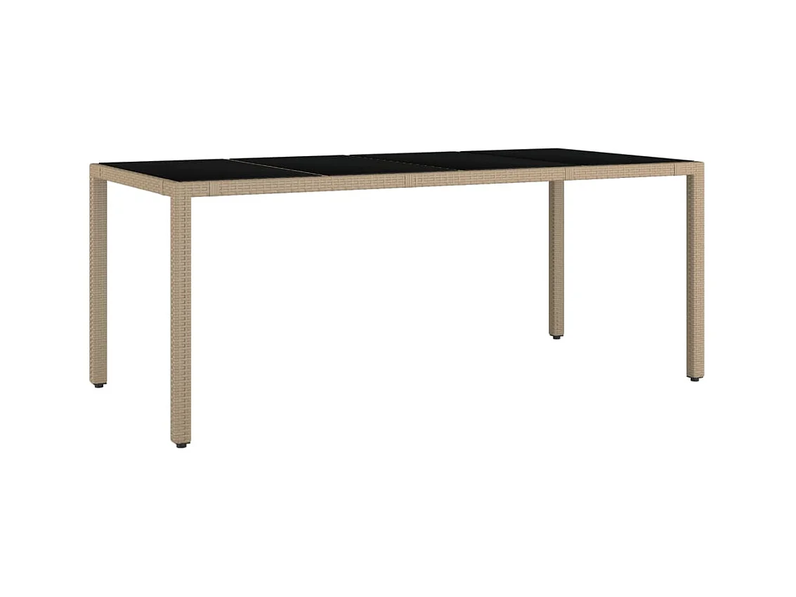 Olryn  Ensemble à manger de jardin et coussins 9 pcs beige Poly rotin