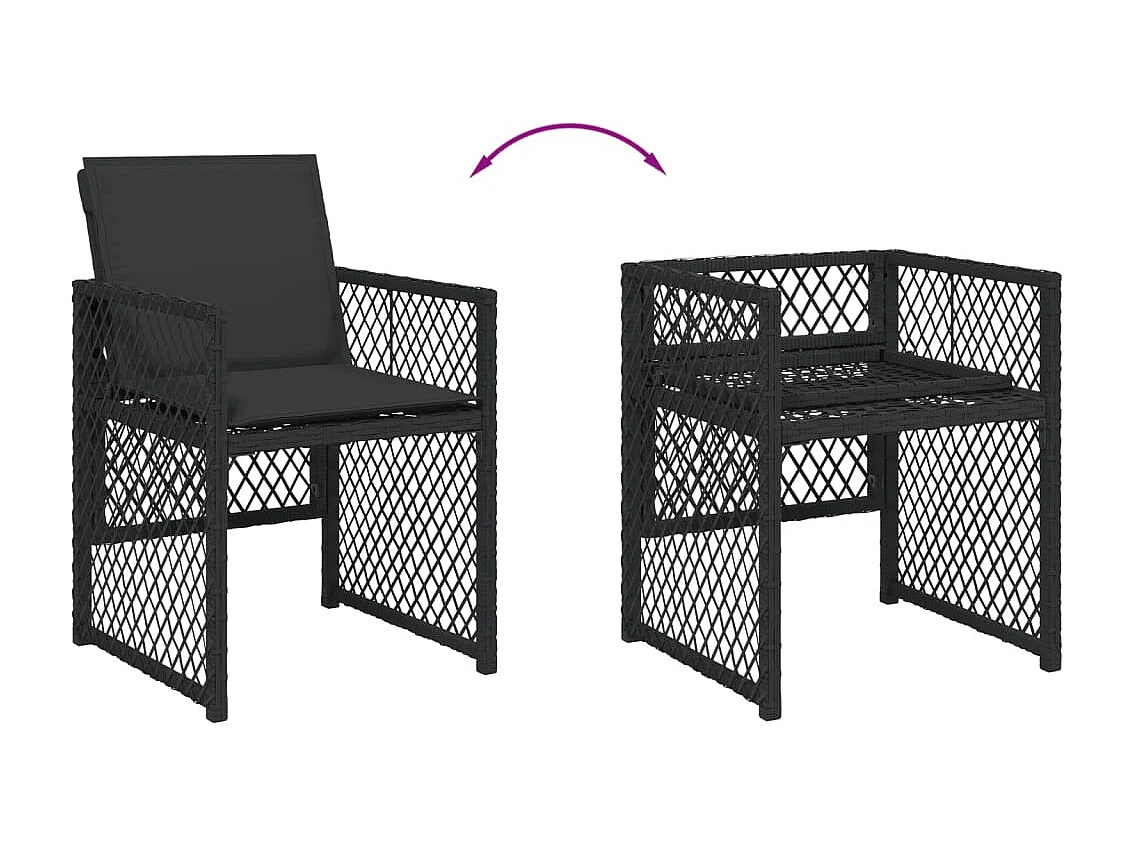Connersville  11-delige Tuinset met kussens poly rattan zwart