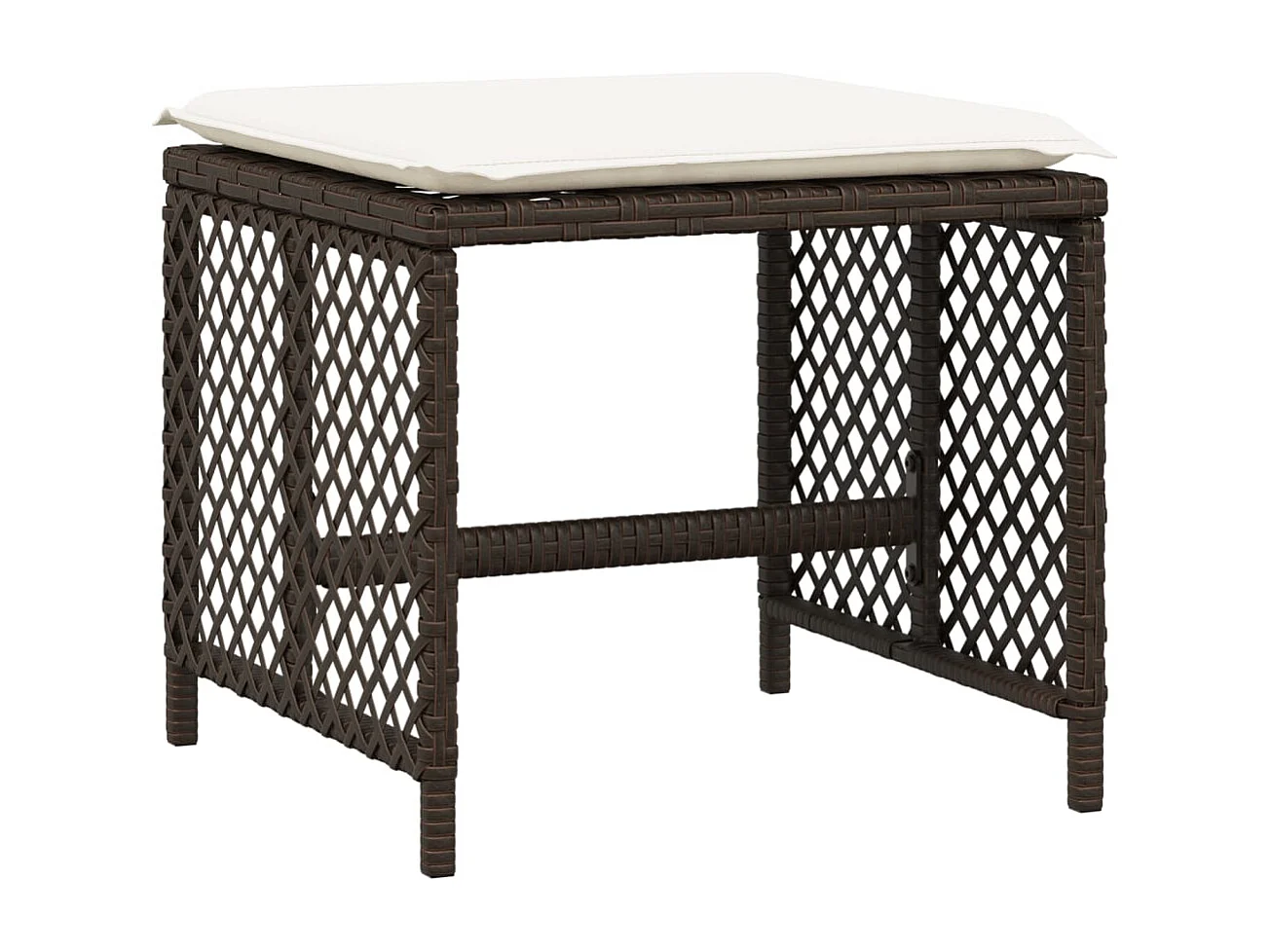 Lubbeek  Ensemble à manger de jardin et coussins 11 pcs marron rotin