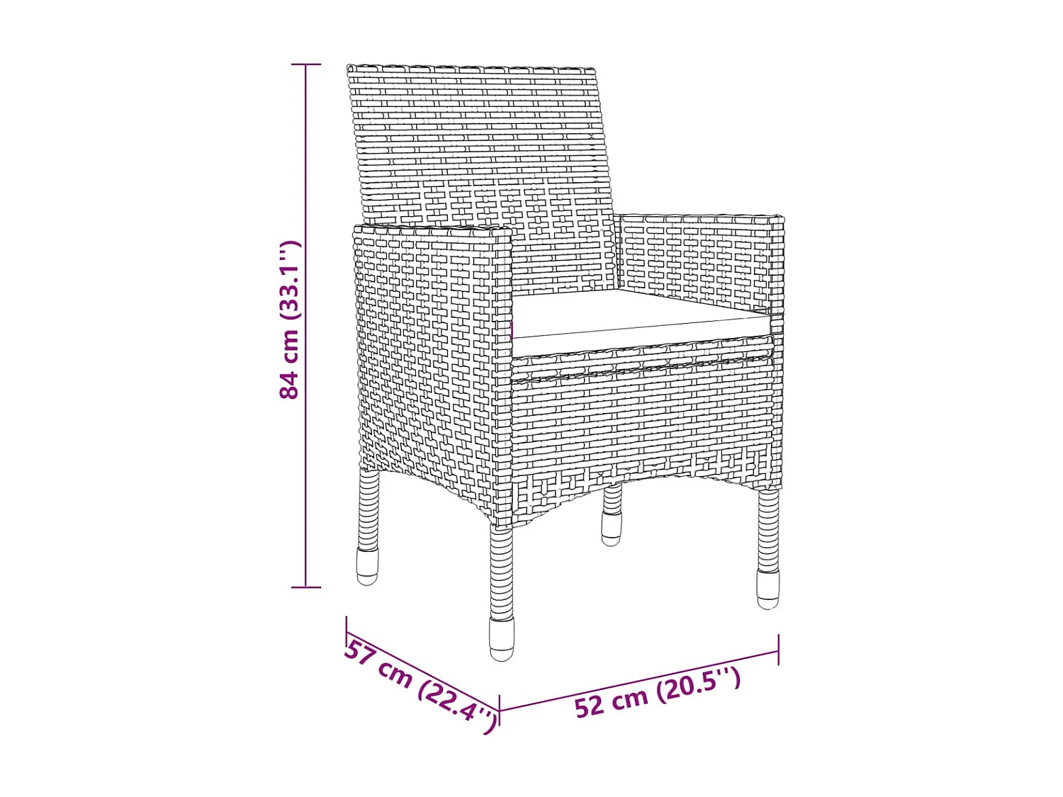 Nylvi  Ensemble à manger de jardin 3 pcs Résine tressée Gris