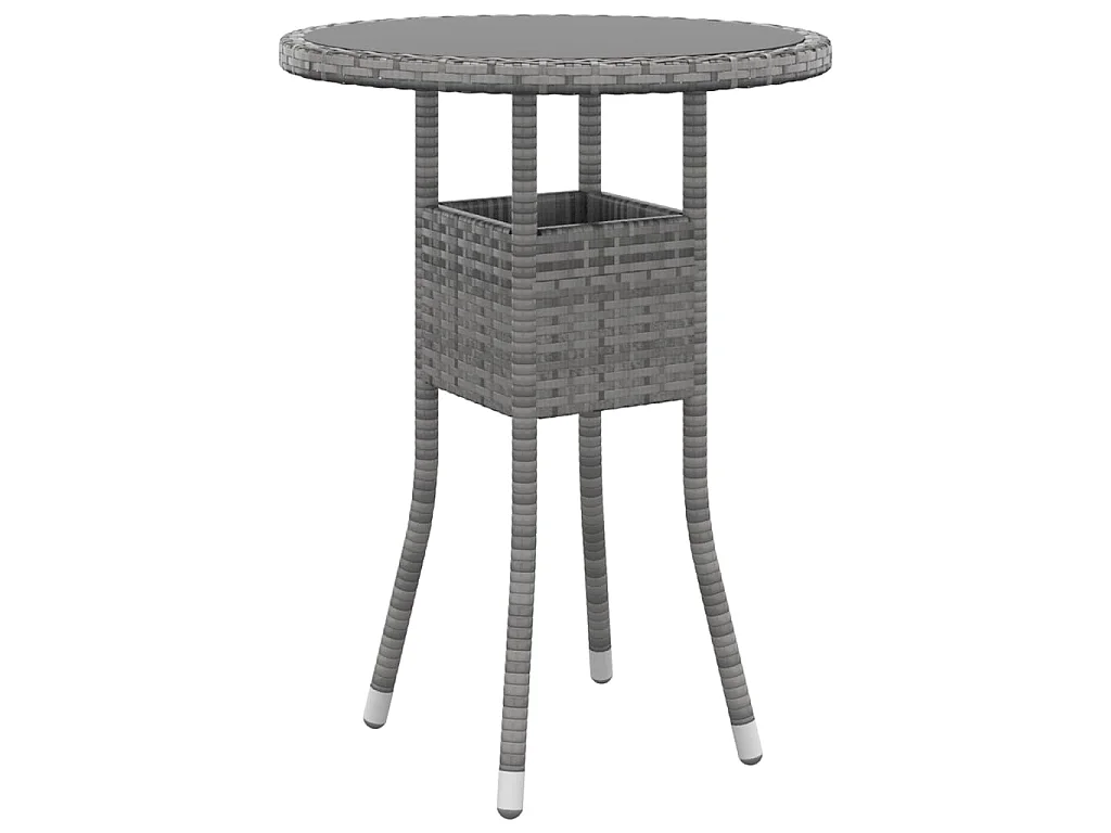 Nylvi  Ensemble à manger de jardin 3 pcs Résine tressée Gris