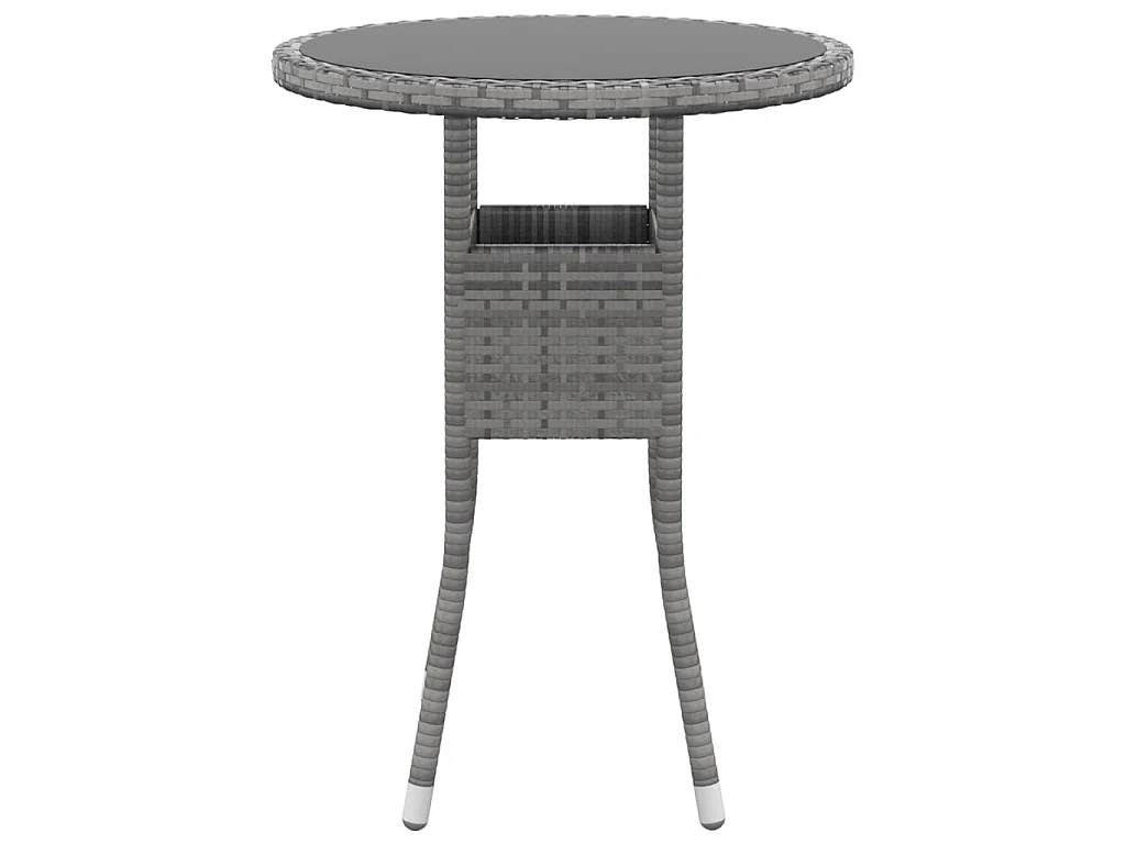Nylvi  Ensemble à manger de jardin 3 pcs Résine tressée Gris