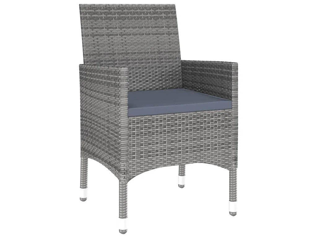 Nylvi  Ensemble à manger de jardin 3 pcs Résine tressée Gris
