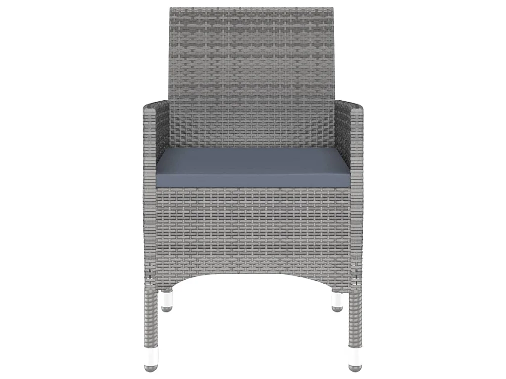 Nylvi  Ensemble à manger de jardin 3 pcs Résine tressée Gris