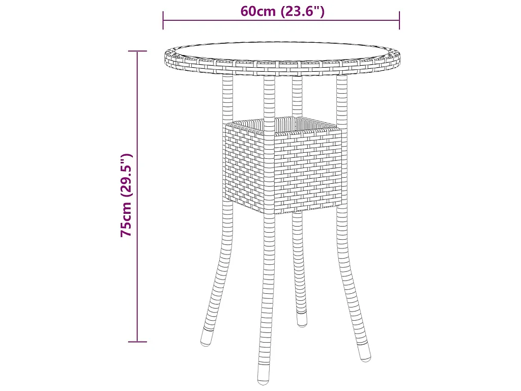 Nylvi  Ensemble à manger de jardin 3 pcs Résine tressée Gris