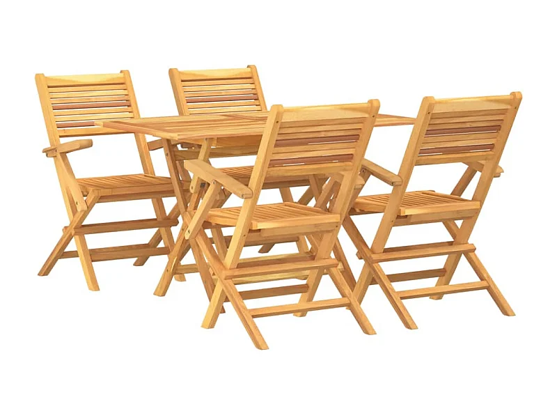 Rianka  Ensemble à manger de jardin 5 pcs Bois de teck massif