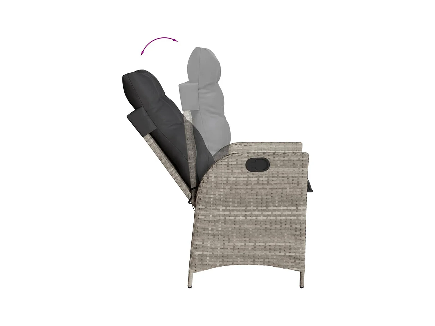 Emory  Ensemble à manger de jardin et coussins 9 pcs gris clair rotin