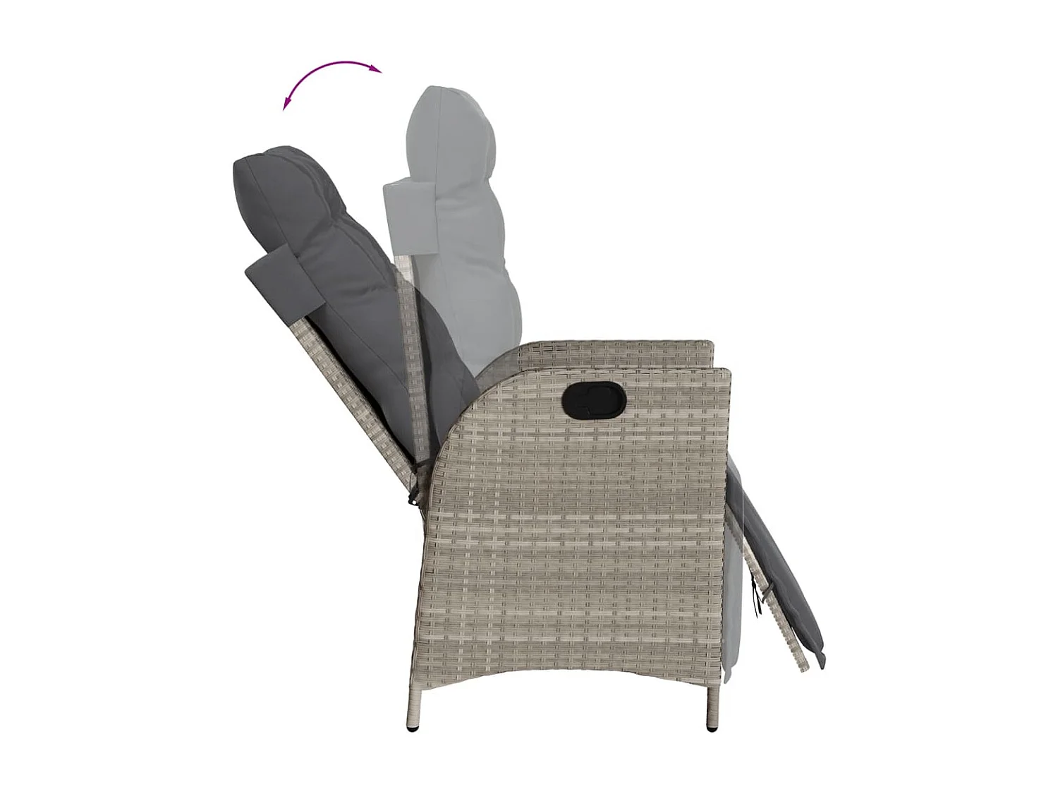 Emory  Ensemble à manger de jardin et coussins 9 pcs gris clair rotin