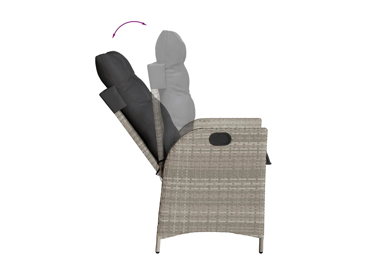 Emory  Set comedor de jardín 9 pzas cojines ratán sintético gris claro