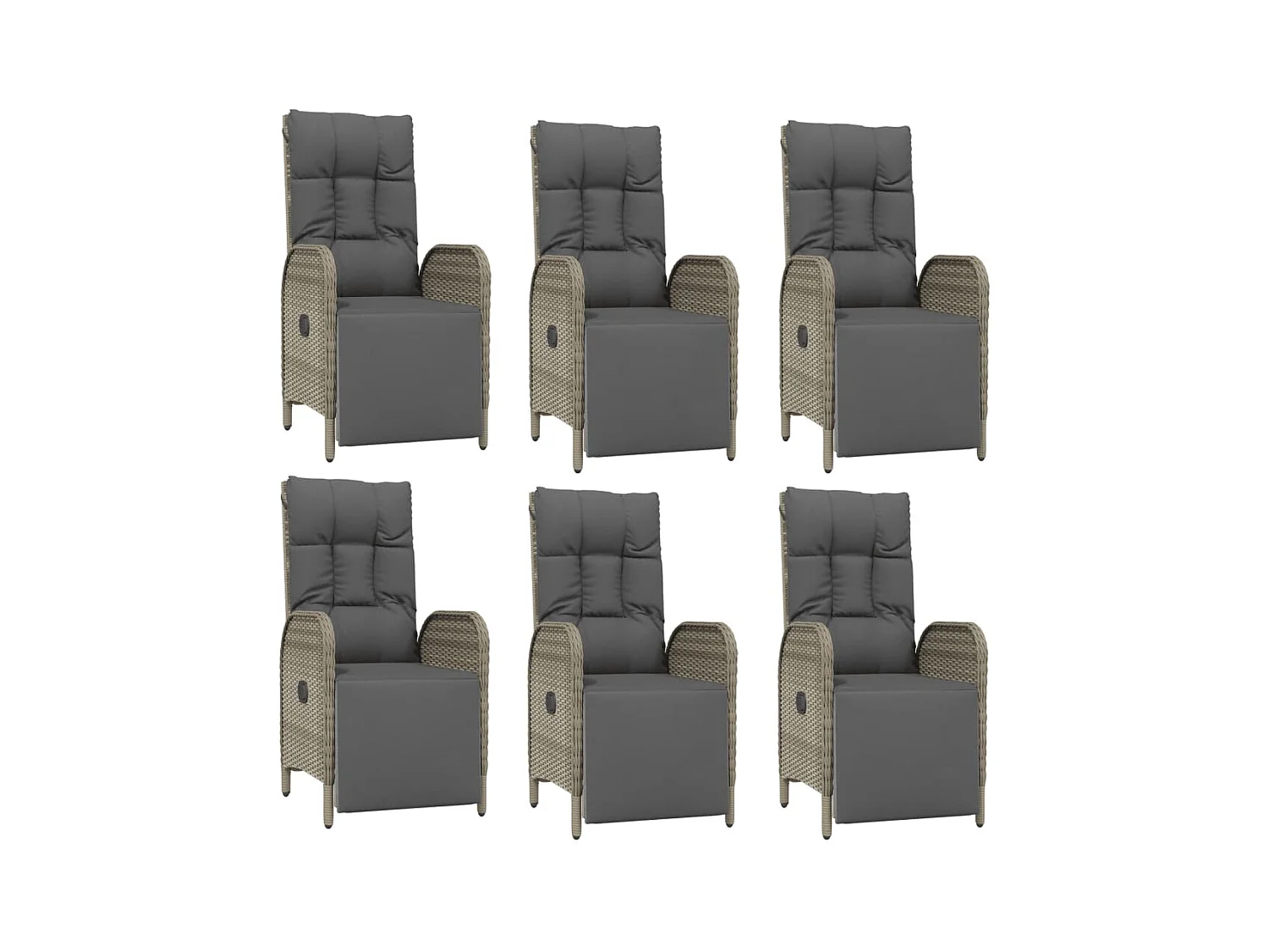 Addison  Ensemble à manger jardin et coussins 7 pcs gris rotin