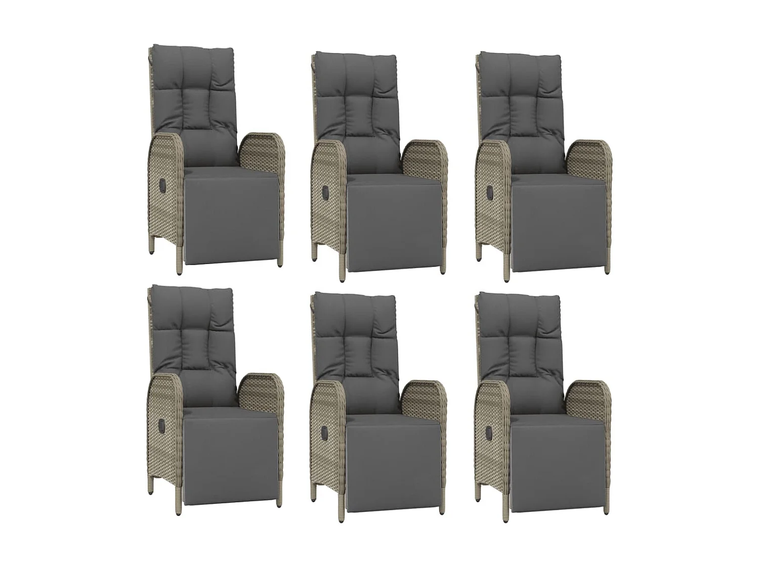 Addison  Ensemble à manger jardin et coussins 7 pcs gris rotin