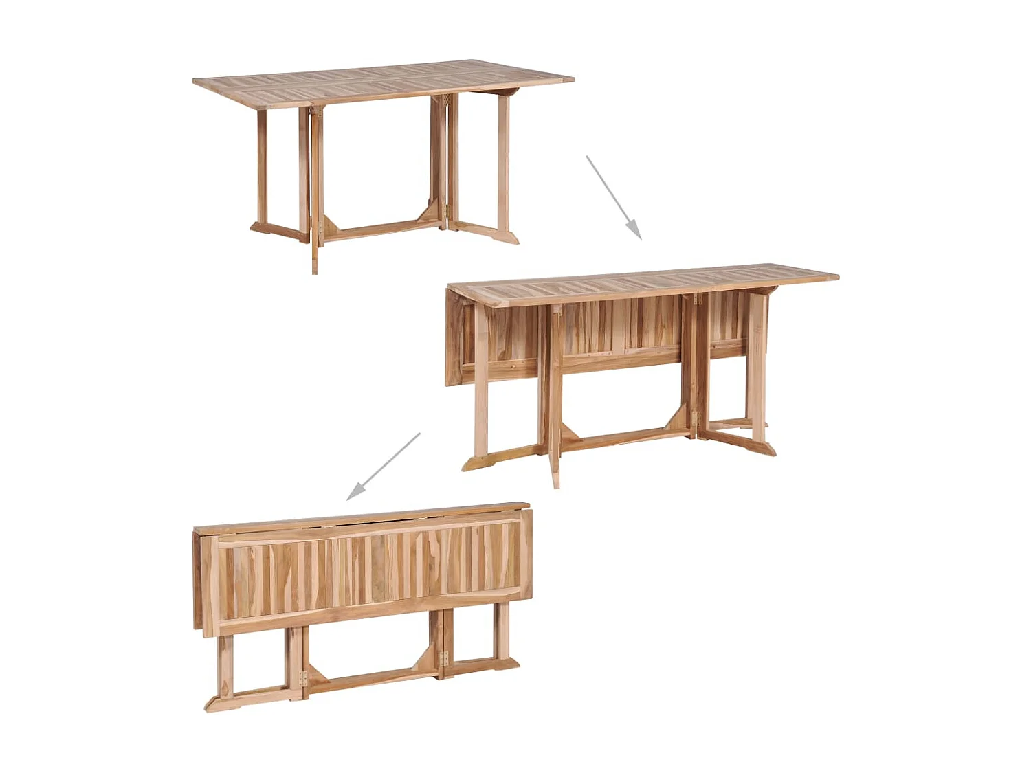 Garden Furniture -  Ensemble à manger d'extérieur pliable 7 pcs Bois solide de teck