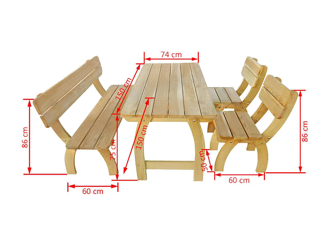 Prolenta Premium -  4-delige Tuinset geïmpregneerd grenenhout