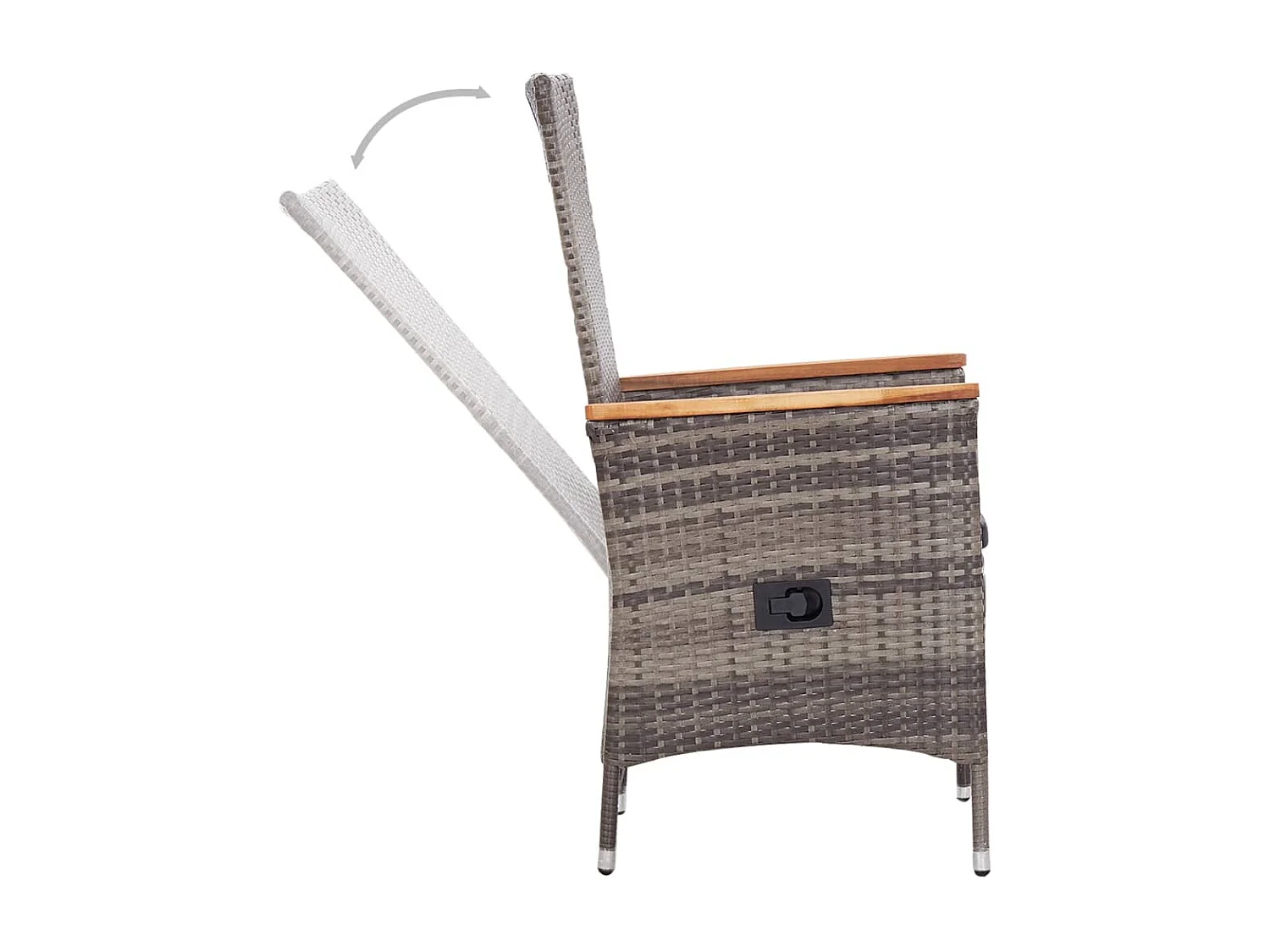 Serafino  Juego de comedor de jardín 5 piezas con cojines gris