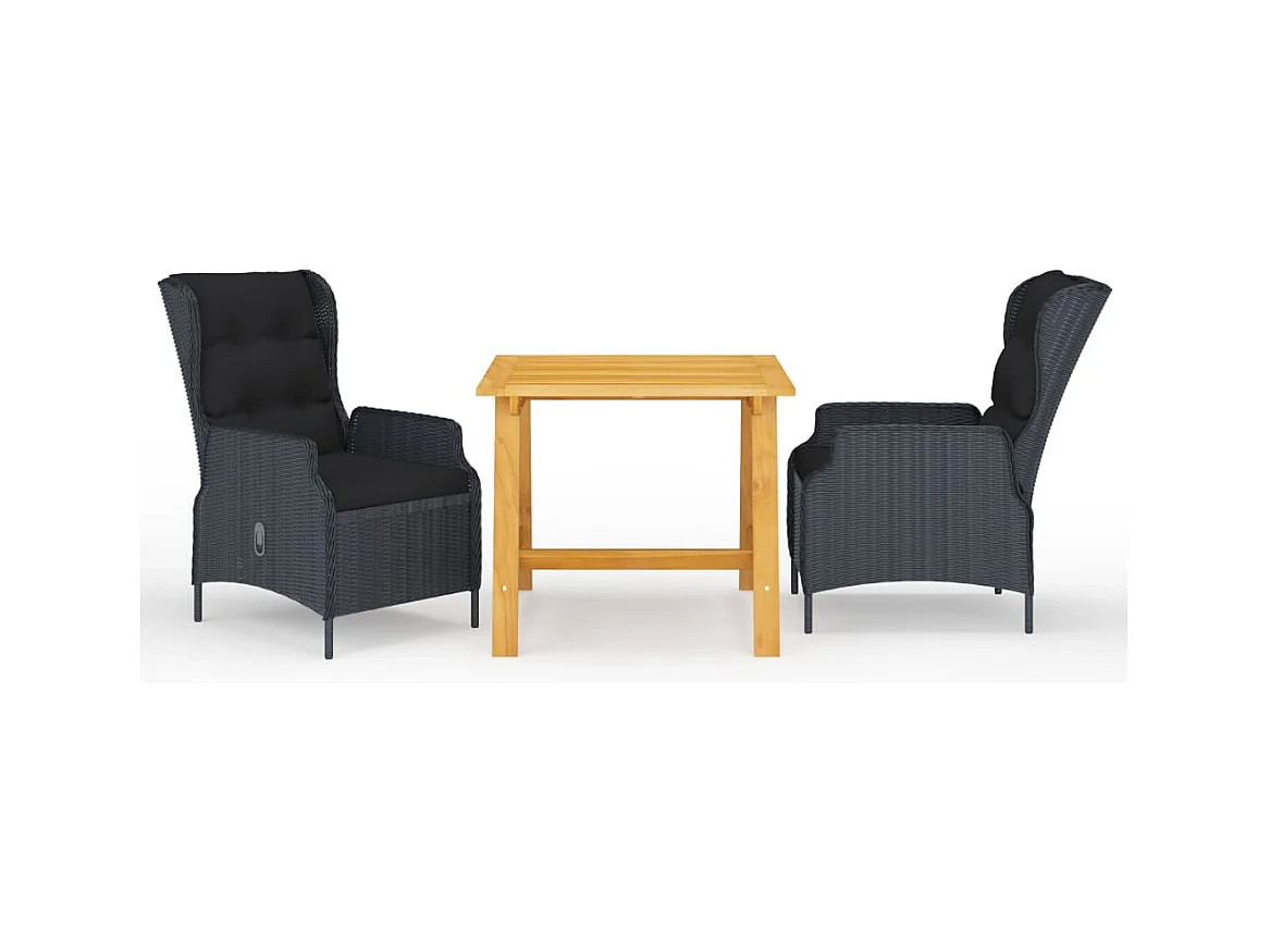 College Park  Ensemble à manger de jardin 3 pcs Gris foncé