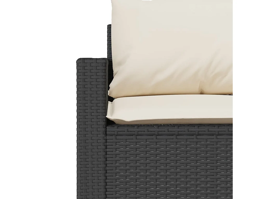 Jornar  2-delige Tuinset met kussens poly rattan zwart