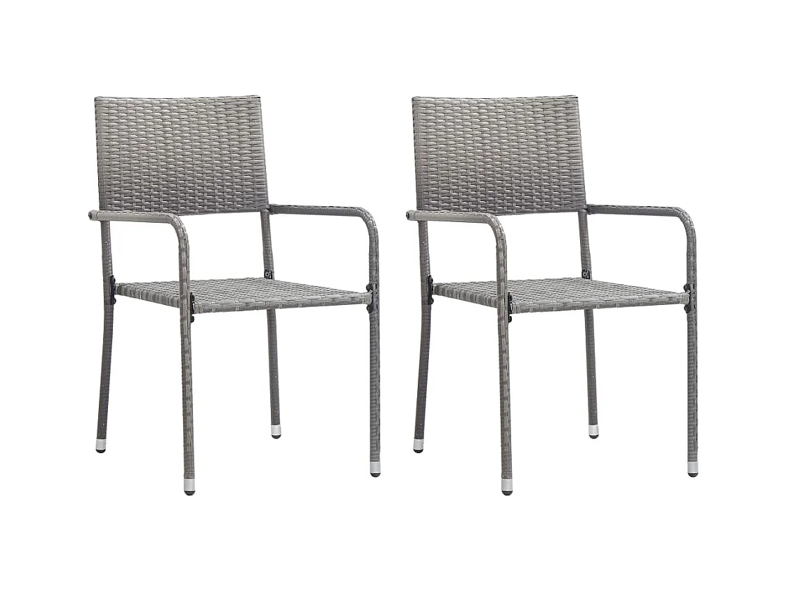 Sarif  Set comedor jardín 3 pzas ratán sintético gris antracita y gris