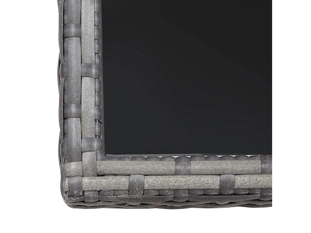 Sarif  Ensemble à manger de jardin 3pcs Résine tressée Anthracite gris