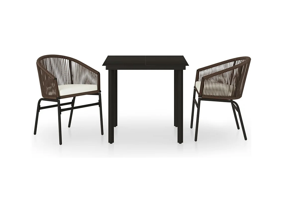 Florentin  3-delige Tuinset bruin