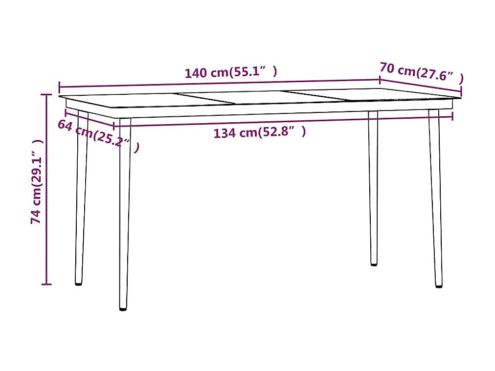 Coole  Juego de comedor para jardín 7 piezas con cojines marrón