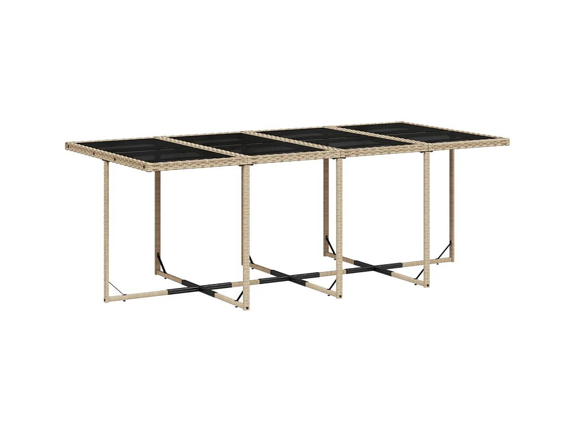 Ljungby  Ensemble à manger de jardin et coussins 9 pcs mélange beige