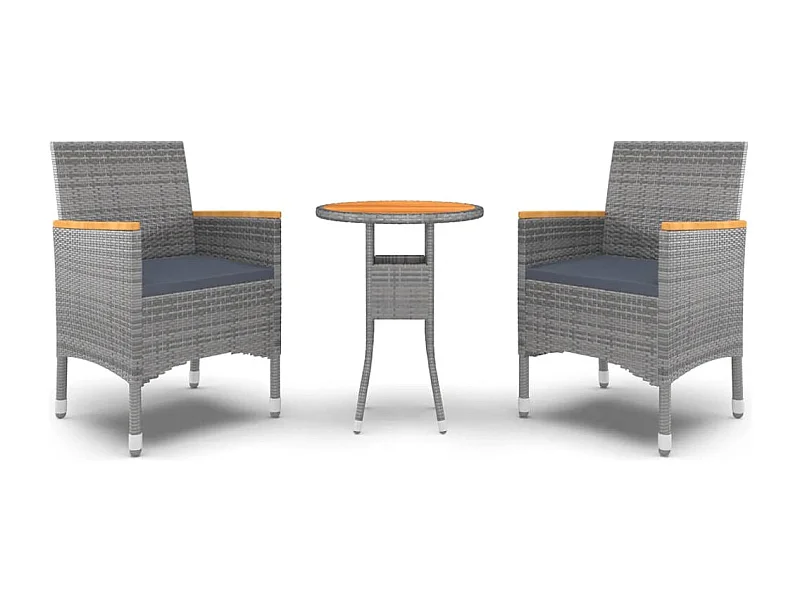 Timberlake  3-delige Tuinset poly rattan grijs