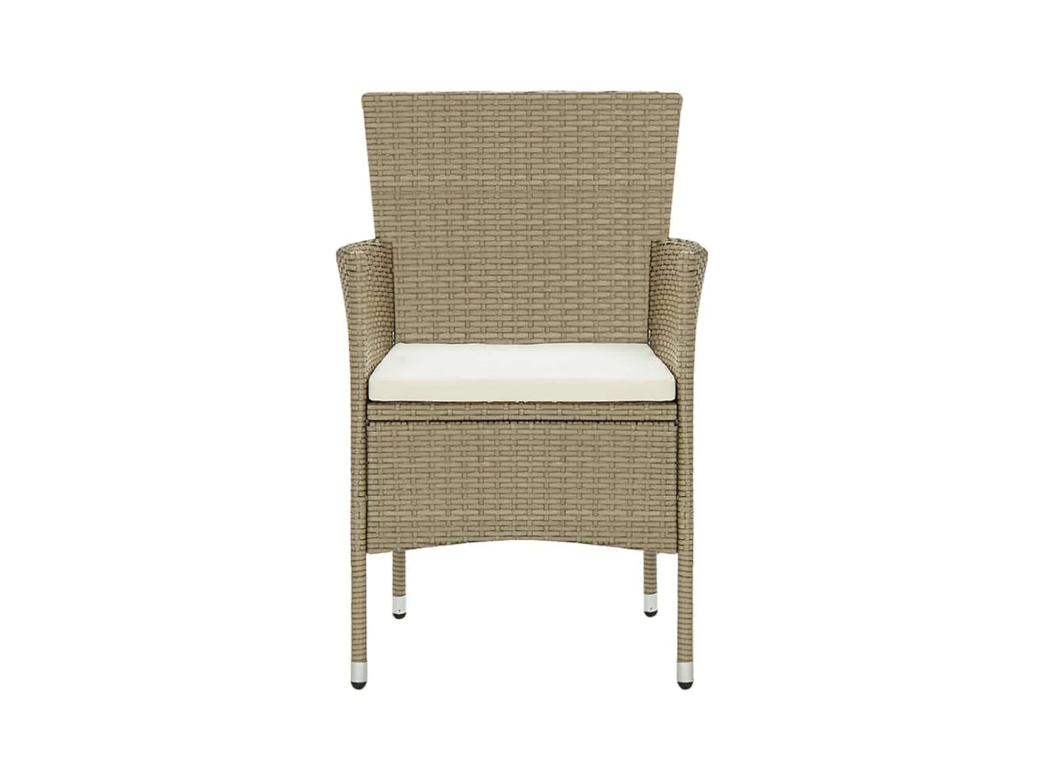 Wausau  Ensemble à manger de jardin et coussins 3 pcs Poly rotin Beige