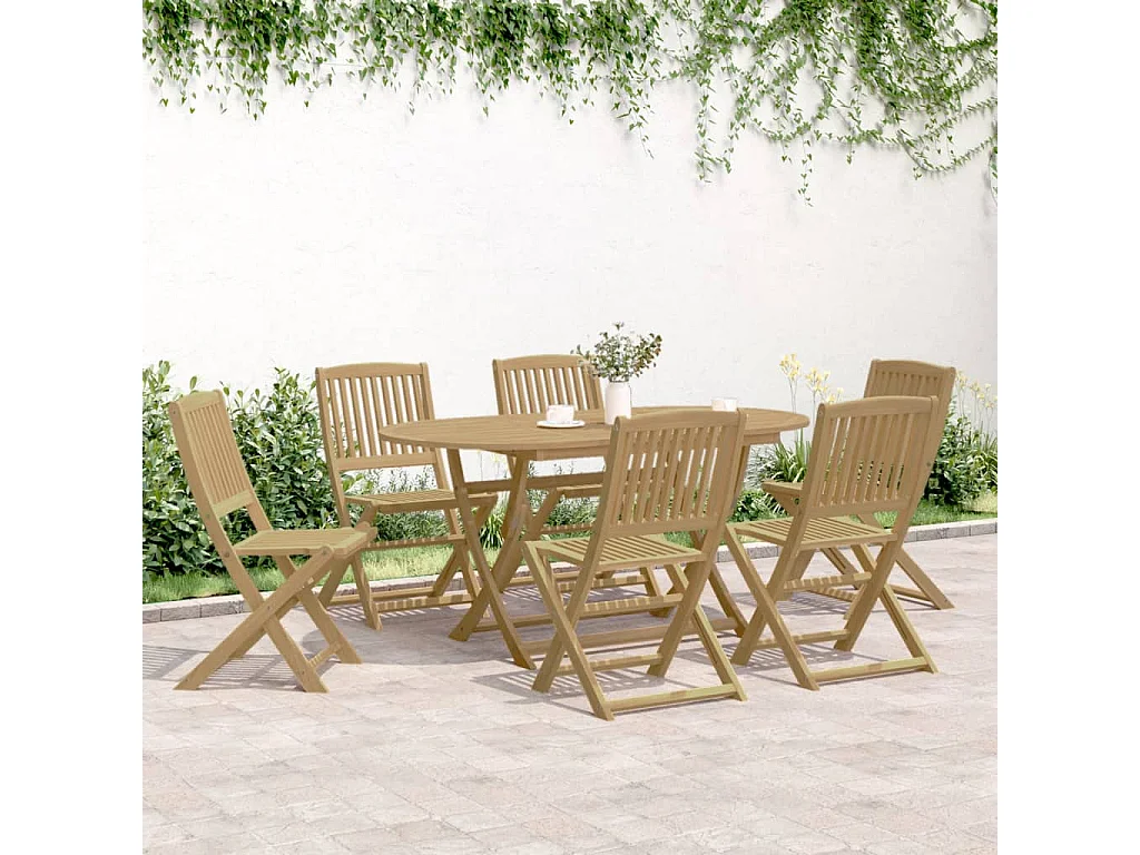 Elviira  Ensemble à manger de jardin 7 pcs Bois d'acacia solide