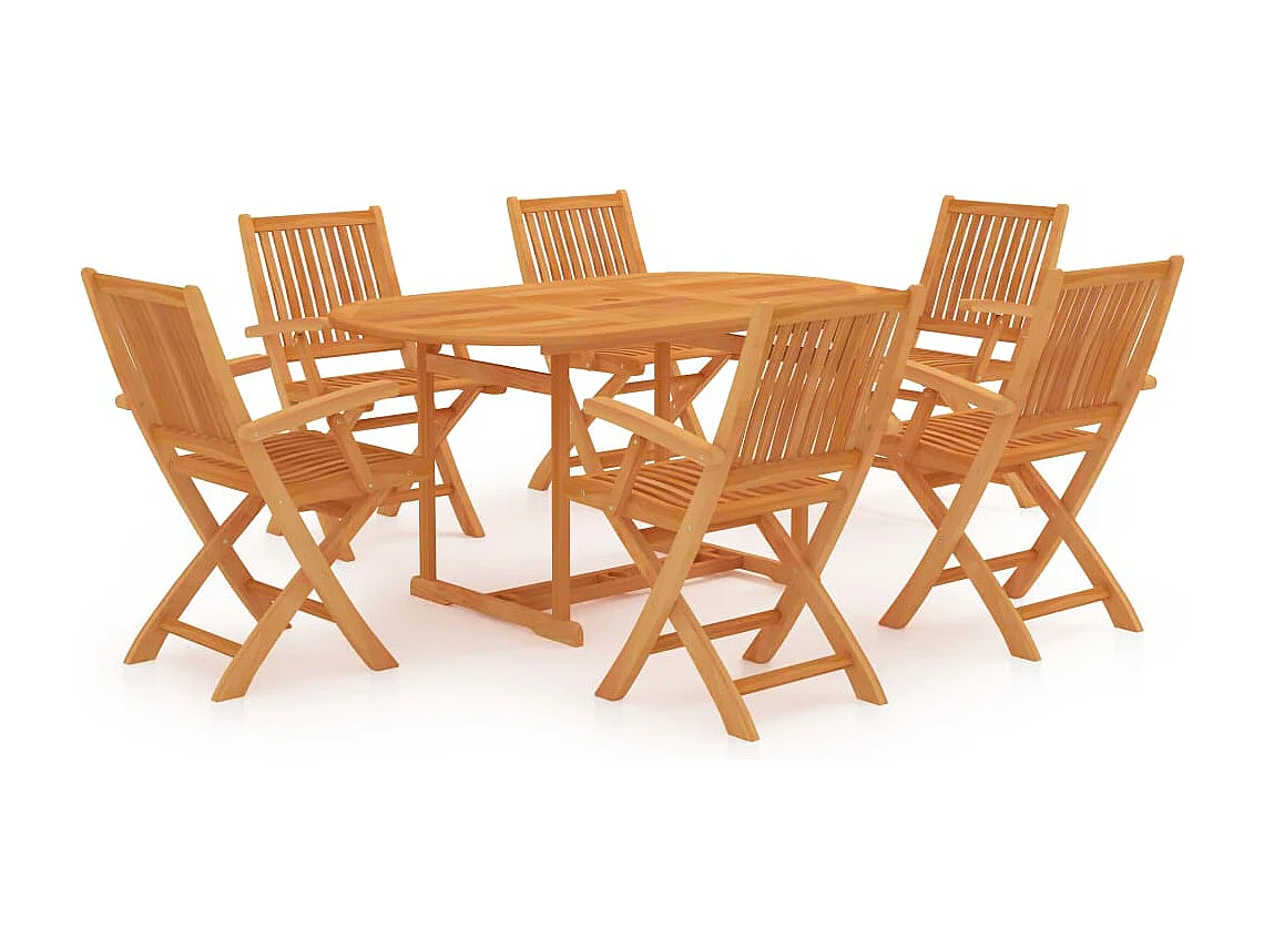 Villenave-d'Ornon  Ensemble à manger de jardin 7 pcs Bois de teck massif
