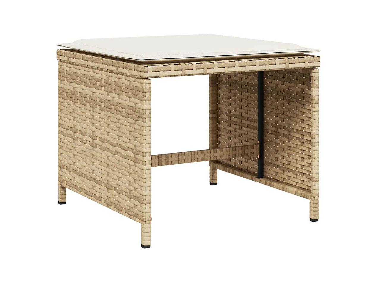 Zenn  Ensemble à manger de jardin et coussins 15 pcs beige