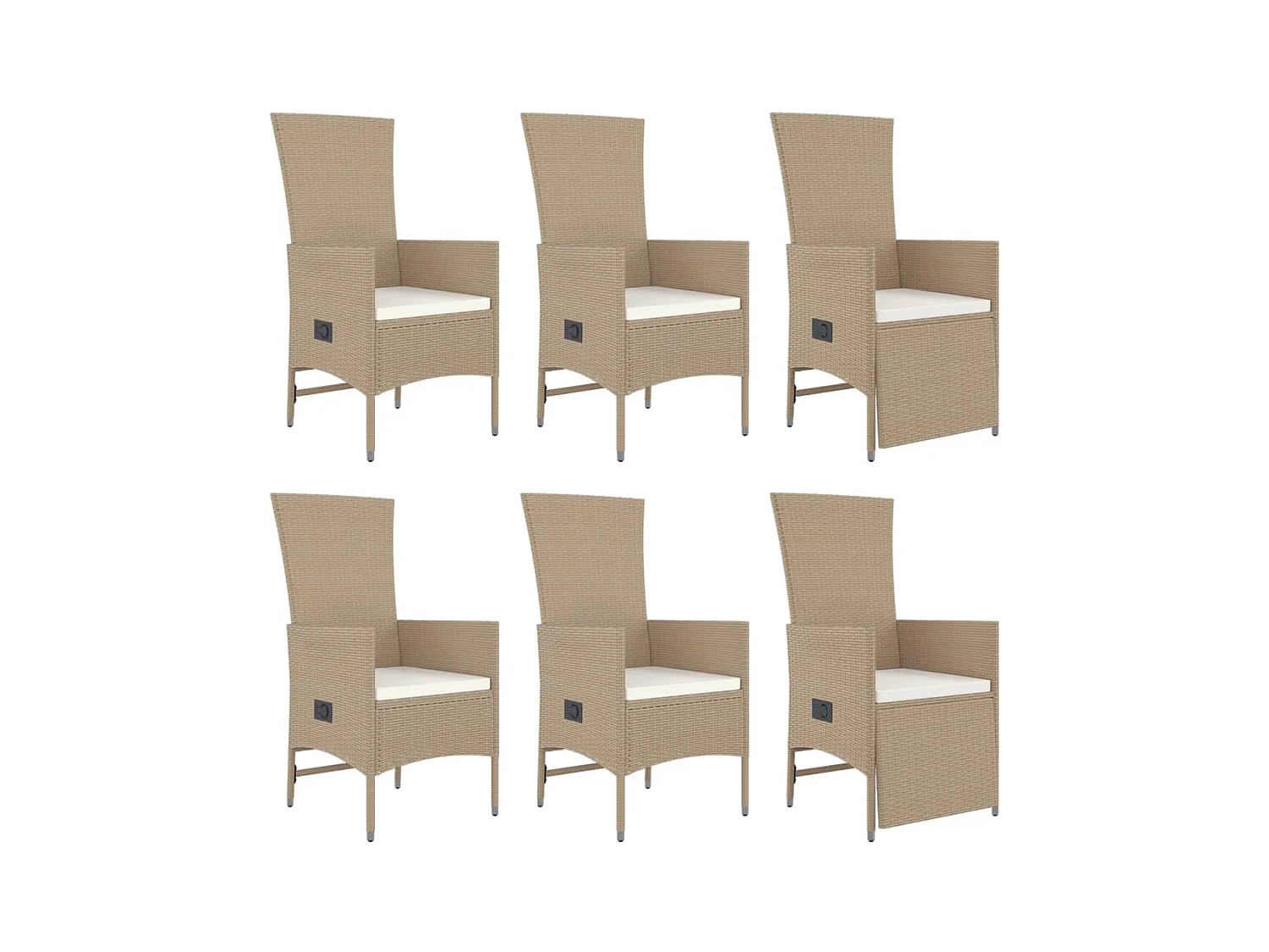 Briena  Set comedor de jardín 7 pzas con cojines ratán sintético beige
