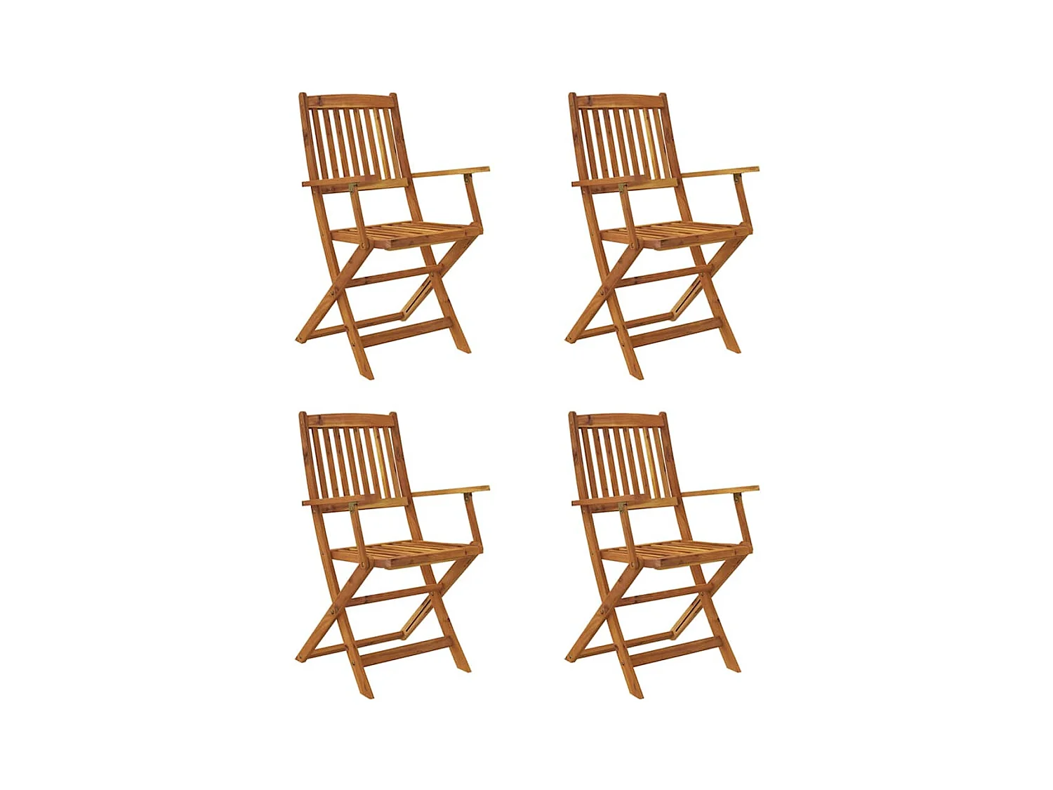 Andreas  Ensemble à manger d'extérieur pliable 5pcs Bois d'acacia solide
