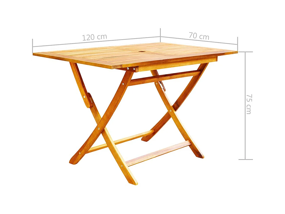 Andreas  Ensemble à manger d'extérieur pliable 5pcs Bois d'acacia solide