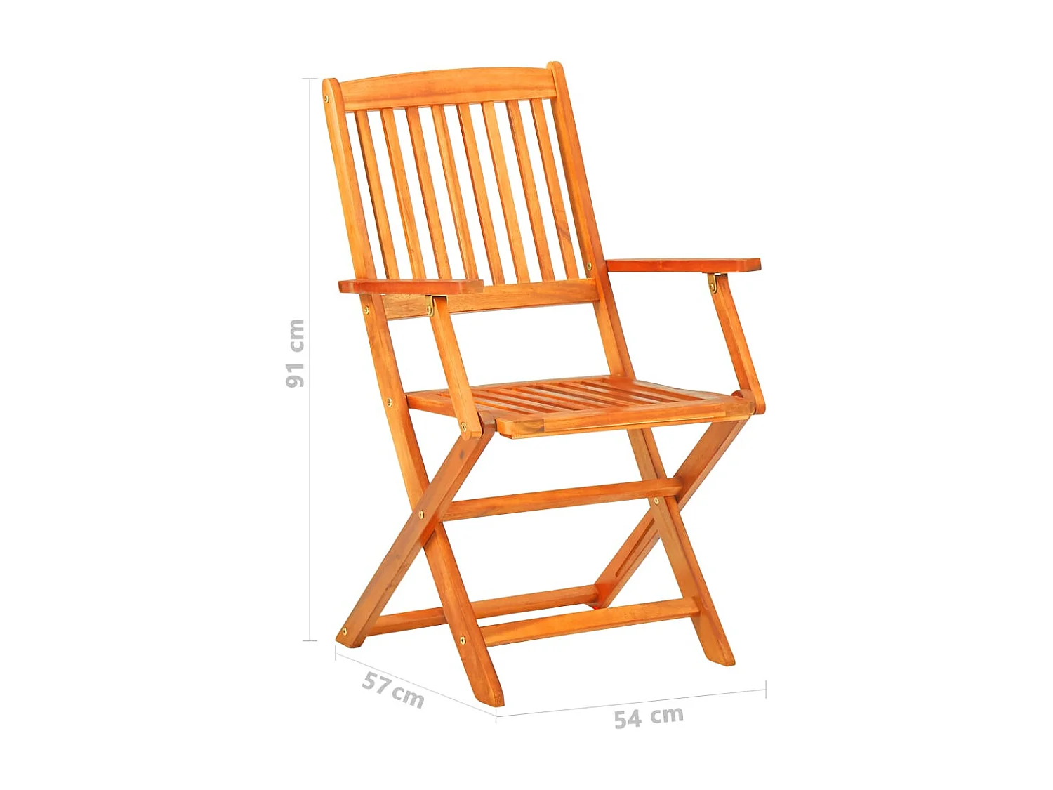 Andreas  Ensemble à manger d'extérieur pliable 5pcs Bois d'acacia solide