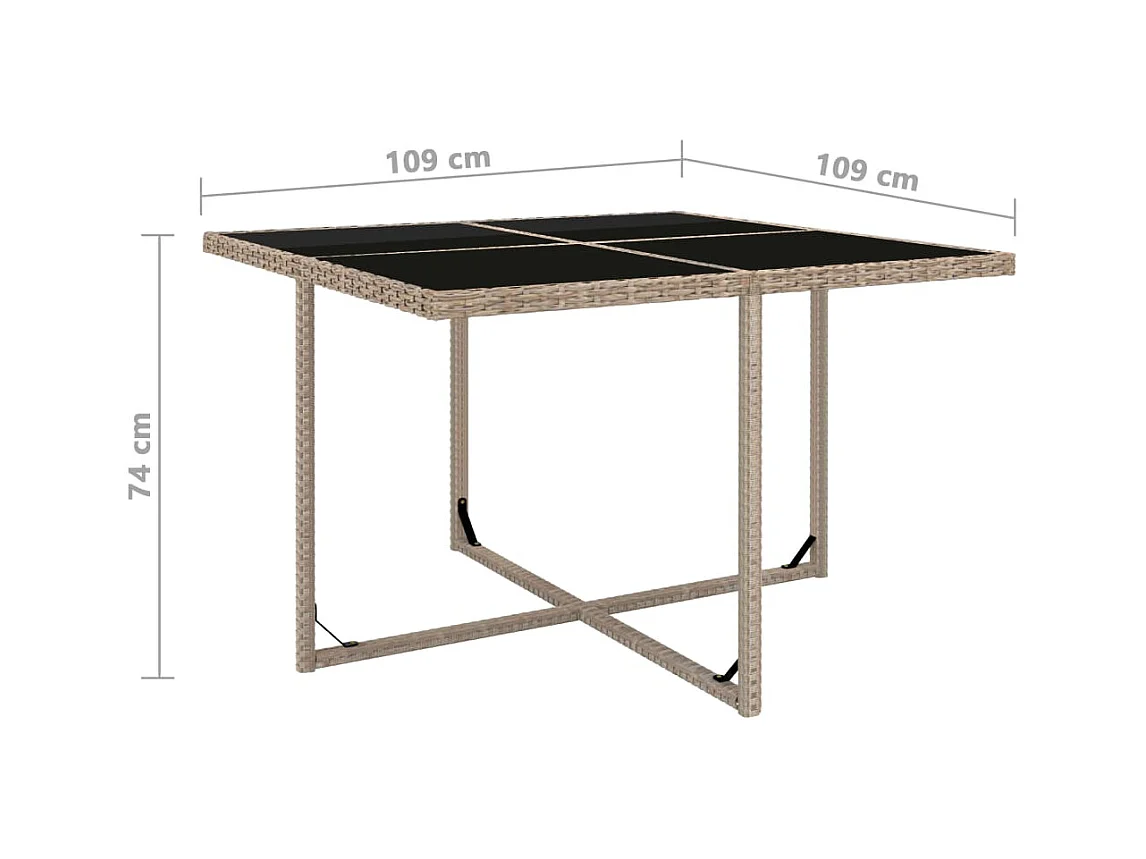 Najwa  Ensemble à manger d'extérieur et coussins 9 pcs résine tressée