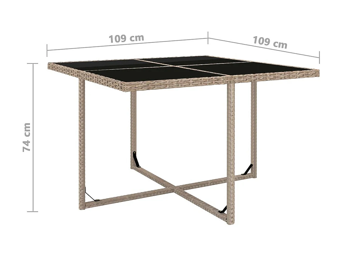 Najwa  9-delige Tuinset met kussens poly rattan beige