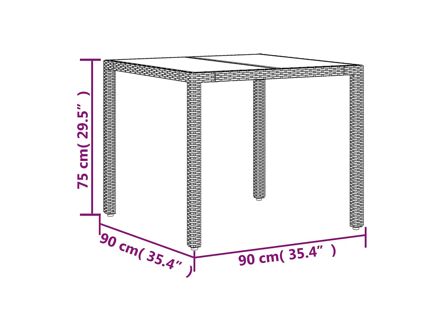 Les Mureaux  Ensemble à manger de jardin et coussins 3 pcs gris rotin acacia