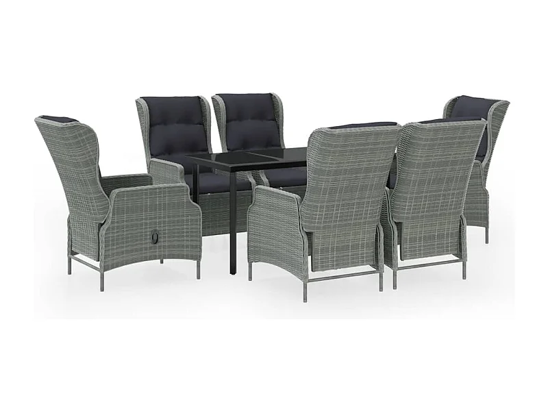 Santa Rosa  Ensemble à manger de jardin 7 pcs Gris clair