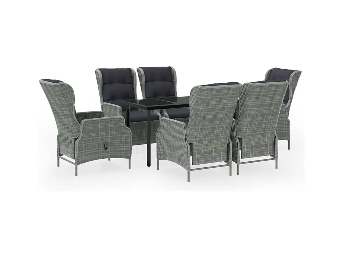 Santa Rosa  Ensemble à manger de jardin 7 pcs Gris clair