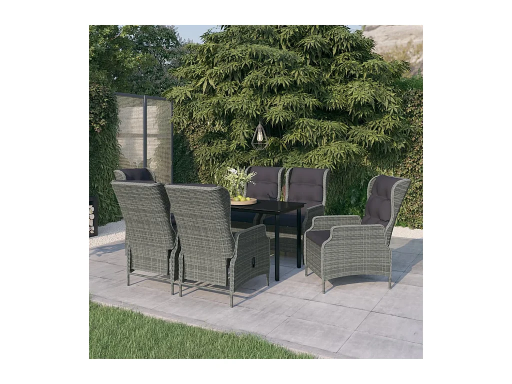 Santa Rosa  Ensemble à manger de jardin 7 pcs Gris clair