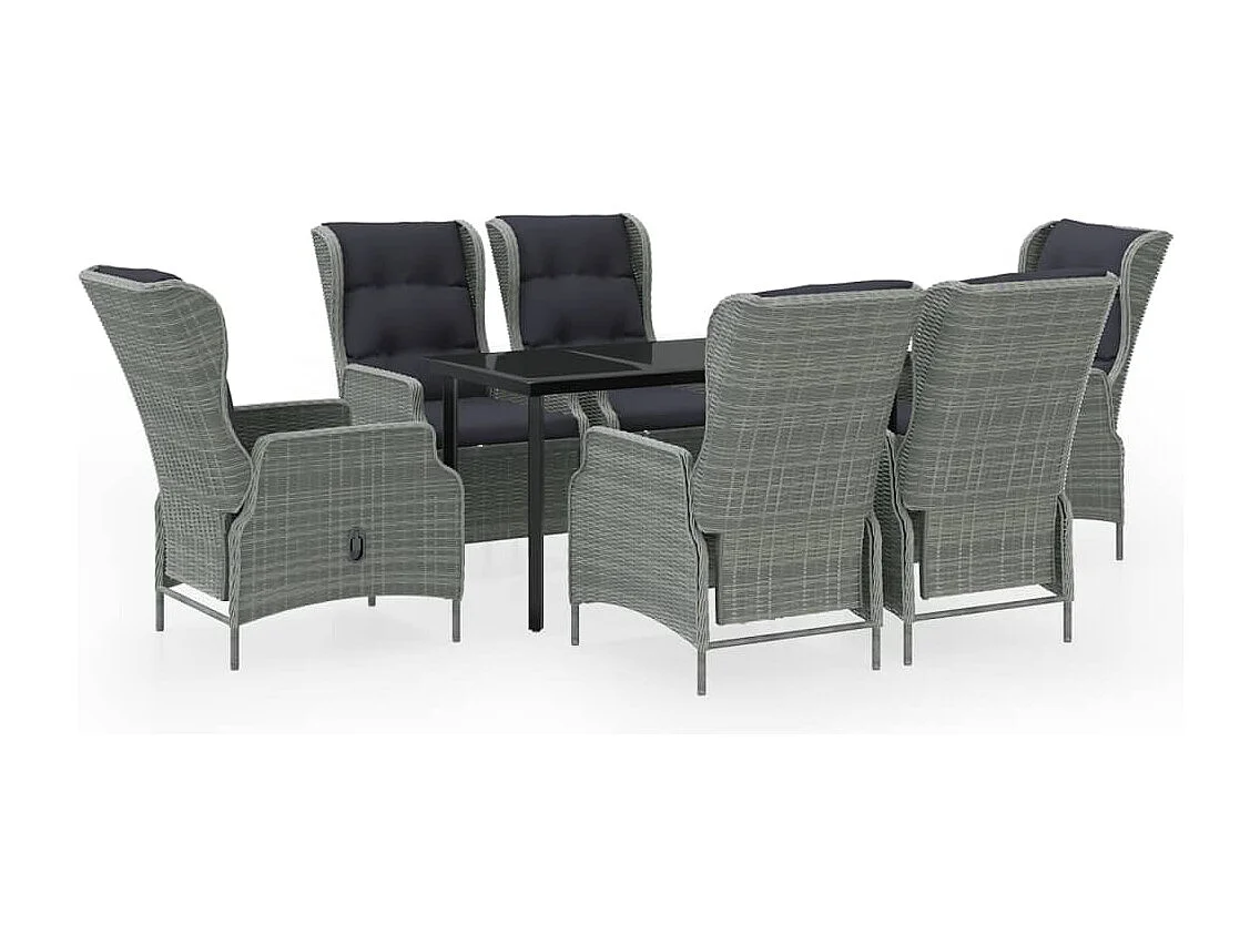 Santa Rosa  Ensemble à manger de jardin 7 pcs Gris clair