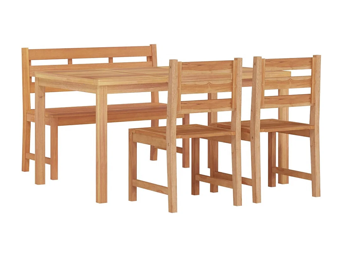 Addison Lee  Ensemble à manger de jardin 4 pcs Bois de teck massif